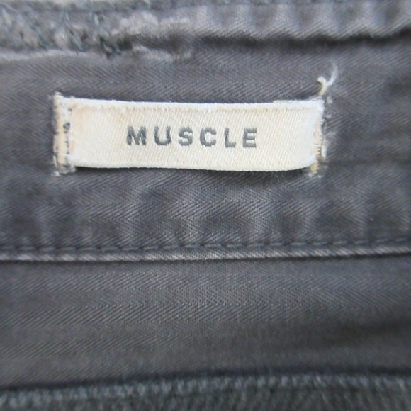Abercrombie & Fitch Muscle Y2K Shirt Men M Gray Distressed Utility Military 582 - Picture 4 of 12